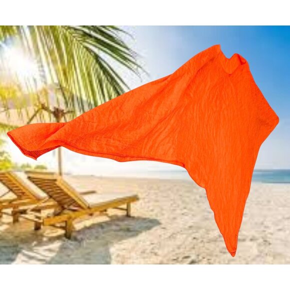 Vintage Swimsuit Cover Up One Size Orange Beach Cruise Tropical Island Vacation - Picture 4 of 10